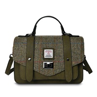 Image for Islander Medium Satchel Bag with HARRIS TWEED - Chestnut Herringbone