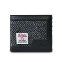 Image for Islander Mens Wallet with HARRIS TWEED - Black and Grey Herrringbone