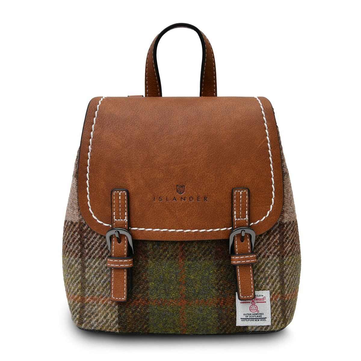 Islander Mini Jura Backpack with HARRIS TWEED Chestnut Tartan Irish