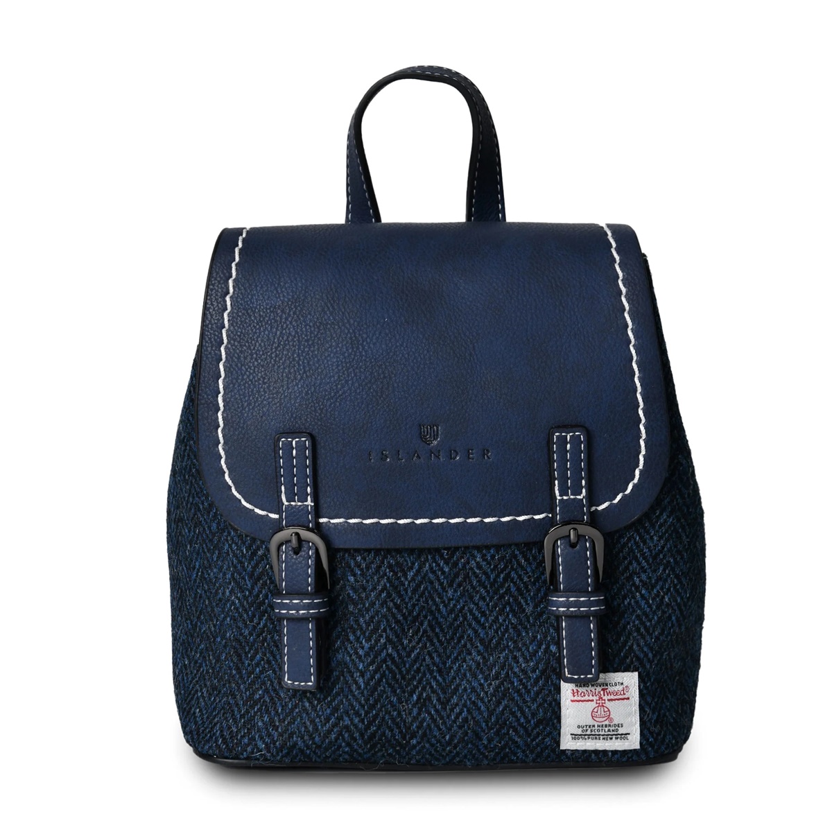 Islander Mini Jura Backpack with HARRIS TWEED Navy Herringbone