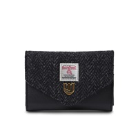 Image for Islander Small Clasp Purse with HARRIS TWEED - Black Herringbone