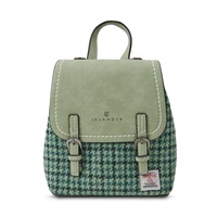 Image for Islander Mini Jura Backpack with HARRIS TWEED - Green Dogtooth