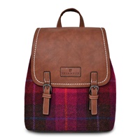 Islander Jura Backpack with HARRIS TWEED - Fuchsia Tartan