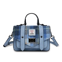Image for Islander Mini Satchel Bag with HARRIS TWEED - Blue Tartan