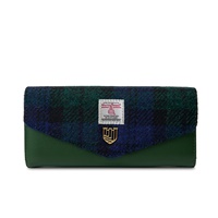 Islander Large Clasp Purse with HARRIS TWEED - Black Watch Tartan