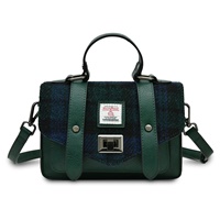 Image for Islander Mini Satchel Bag with HARRIS TWEED - Black Watch Tartan