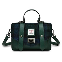 Islander Mini Satchel Bag with HARRIS TWEED - Black Watch Tartan