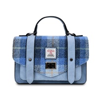 Image for Islander Medium Satchel Bag with HARRIS TWEED - Blue Tartan
