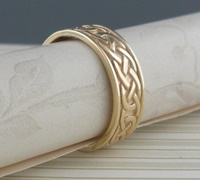 Image for 14K Yellow Gold Sheelin Wide Celtic Knot Wedding Band