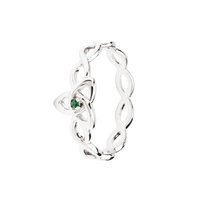 Image for Sterling Silver Trinity Knot Ring with Green Cubic Zirconia