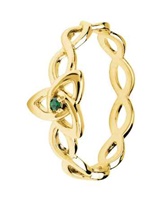 Image for Sterling Silver Trinity Knot Ring with Green Cubic Zirconia