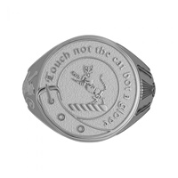 Image for 14K White Ladies Scottish Family Crest Ring, Solid
