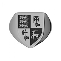 Image for Silver Mens Heavy Shield Coat of Arms Ring