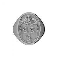 Image for Family Coat Of Arms White Gold 10K Ring Medium Sized Oval