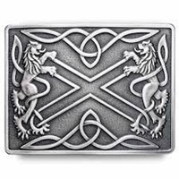 GM Belt Antique Silver Finish Saltire Buckle