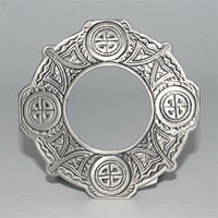 Image for GM Belt Antique Silver Finish Classic Plaid Brooch