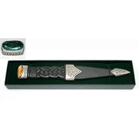 Image for GM Belt Chrome Finish Sgian Dubh Dress with Emerald Stone Top