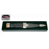 Image for GM Belt Chrome Finish Sgian Dubh Dress with Amethyst Stone Top