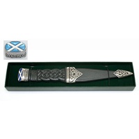 GM Belt Chrome Finish Sgian Dubh Dress with Saltire Top