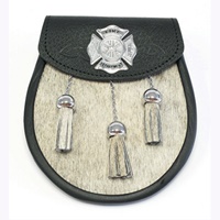 Image for GM Belt Semi Dress Sporran with Antique Silver Fire Department Emblem