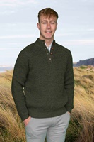 Image for Emerald Isle Weaving Wool Blend Irish Sweater, Dark Green