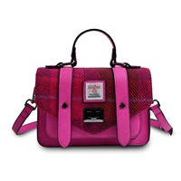 Islander Mini Satchel Bag with HARRIS TWEED - Fuchsia Tartan