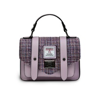 Image for Islander Mini Satchel Bag with HARRIS TWEED - Violet Mini Dogtooth