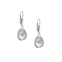 Image for Sterling Silver and 10K Yellow Gold Celtic Cradle of Life Leverback Drop Earrings