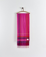 Image for Avoca Handweavers Luxury Wide Merino Scarf, Hot Pink Check - Gift Boxed