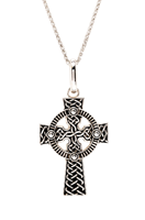 Image for Sterling Silver Unisex Celtic Cross with 20" Spiga