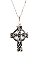 Sterling Silver Unisex Celtic Cross with 20" Spiga