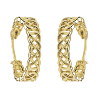 Image for 14kt Gold Vermeil Celtic Hoop Earrings, Large