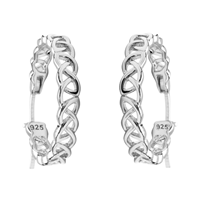 Image for Sterling Silver Small Celtic Hoop Earrings