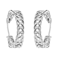 Image for Sterling Silver Large Celtic Hoop Earrings