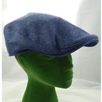 Image for Hanna Hats Blue Irish Tweed Herringbone Touring Cap