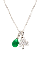 Image for Sterling Silver and Green Agate Crystal Shamrock Necklace