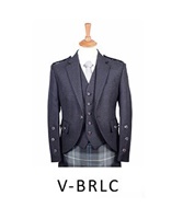 Braemar Jacket and Vest Charcoal Arrochar Tweed