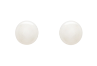 Sterling Silver Shell Pearl Stud Earrings, Small