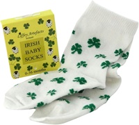 Image for Baby Socks White with Green Shamrocks