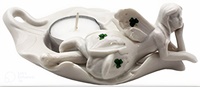 Image for Fairy on a Leaf Porcelain Nite Lite Candle Holder
