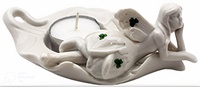 Fairy on a Leaf Porcelain Nite Lite Candle Holder