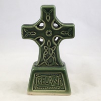 Image for Fine Bone China Green Standing Celtic Cross