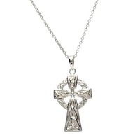 Image for Sterling Silver Celtic Cross Pendant with Trinity Knot