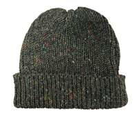 Image for Rathlin Donegal Merino Wool Beanie, Forest Green