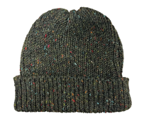 Rathlin Donegal Merino Wool Beanie, Forest Green