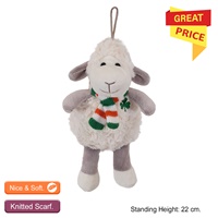 Image for Soft Sheep with Knitted Irish Scarf, Cream