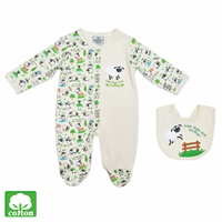 Irish Print Baby Romper and Bib Set