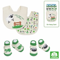 Irish Print Baby 4-Piece Bib and Sock Set