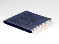 Image for Irish Lambswool Scarf, Navy Herringbone