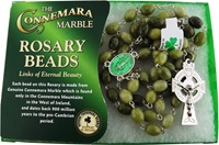 Connemara Marble Irish Rosary with Oval Beads